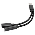 Pikkukuva 2 / 8: Puhelinääniadapteri Type C - 3,5 mm latauskuulokeadapteri 2-in-1-muunnin Xiaomi/HuaweiBlackille