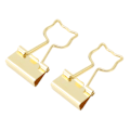 Miniatyrbillede 4 af 8: 100 stk. Binder Clips Cat Form Metal Jern Hul Kompakt Bærbar Sjove Binder Clips til Dokumenter Klassificering Guld