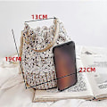 Miniatyrbild 3 av 5: Flowers Straw Väska Crossbody Väska Korgväska Kvinnor Flickor Dragsko Spets Vävd Handväska Sommar Strandväska Rattan Boho Semester Hink