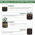Miniatyrbillede 4 af 5: 10 gallon kartoffelplantningspose, plantepose til blomsterpotter med robuste håndtag og visualiseret klap, tykke non-woven potter