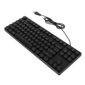 Miniatyrbilde 6 av 8: Gaming Keyboard USB Rund 87 nøkler Fargerikt bakgrunnsbelyst Ergonomisk Mekanisk Touch Kablet tastatur for stasjonær bærbar PC Svart