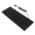Miniatyrbillede 6 af 8: Gaming Keyboard USB Rundt 87 taster Farverigt Baggrundsbelyst Ergonomisk Mekanisk Touch Wired Keyboard til Desktop Laptop PC Sort