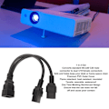 Miniatyrbild 4 av 6: Dubbel IEC320 C19 till C20 sladd hona till hane Universal Y splitter power för skrivbordslampa LCD-skärm 12,6 tum