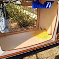 Miniatyrbillede 4 af 5: Fuglefoderautomater til udendørs ophængning, Træfuglefoderautomat med TV-formet fuglefoderautomat, Havdekoration, Gave til fugleelskere
