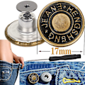 Miniatyrbillede 2 af 5: Justerbare trykknapper til jeans - Sæt med 20 (17mm)