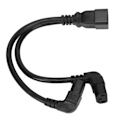 Miniatyrbilde 3 av 8: IEC320 C20 til dobbel C13 ledning 1 i 2 ut dobbel rett vinkel Y splitter strømkabel for skrivebordslampe skriver 12,6 tommer