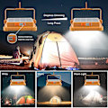 Miniatyrbilde 3 av 5: Bærbar oppladbar LED flomlys - 100W, 10000LM, solcellepanel, 16500mAh batteri - Ideell for camping, byggeplass, garasje