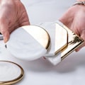 Miniatyrbilde 7 av 8: Gold Marmor Coasters Keramisk Coaster Tekopp Pad Bordmatte Coaster Kaffe Te kopp bordunderlag