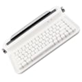 Pikkukuva 3 / 8: Vintage Bluetooth-näppäimistö 86 näppäintä Kannettava langaton näppäimistö Integroidulla telineellä Windowsille Androidille IOS:lle Valkoinen