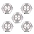 Pikkukuva 5 / 8: 5 kpl Momentary Push Button Switch Metal Auto Reset Ultra Thin Vedenpitävä LED 19mmDC3~6V Vihreä