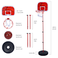 Miniatyrbild 3 av 8: Höjdjusterbart basketstativ system korg backboard nät kit för barn