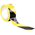 Miniatyrbillede 1 af 5: Advarselstape - 48 mm x 100 m pr. rulle - til gulv-/sikkerhedsmarkering - sorte/gule striber - Signaltapesikkerhedstape