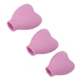 Miniatyrbilde 7 av 8: 3 stk sminkebørstedeksel Bærbar silikon hjerteformet kosmetisk børstebeskyttelseshette for kvinner jenter Rosa