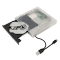 Pikkukuva 2 / 8: Ulkoinen DVD-asema Type C USB 3.0 Läpinäkyvä Plug and Play Hiljainen DVD-poltin kannettavaan tietokoneeseen