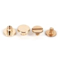 Miniatyrbillede 2 af 3: 10 sæt 5/6,5/8 mm massiv messing knap-studsskrue søm Screwback til læder nittebælte DIY Guld