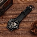 Miniatyrbillede 3 af 8: FORSINING Moderigtigt armbåndsur Mekanisk semiautomatisk hulmønster herreur (sort overflade, sort urkasse)