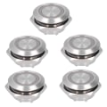 Pikkukuva 1 / 8: 5 kpl Momentary Push Button Switch Metal Auto Reset Ultra Thin Vedenpitävä LED 19mmAC220V Punainen