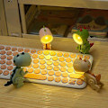 Miniatyrbillede 2 af 5: Pink Dinosaur Skrivebordslampe - Dinosaur Legetøj Børnelampe, Tegneserie Dinosaur Natlampe Borddekoration til Børneværelse, Stue, Soveværelse