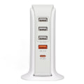 Miniatyrbillede 3 af 8: Telefonopladningsstativ Adapter USB Opladsningsstation Multi Port Opladsningstårn Stativ Hurtig Oplading til Mobiltelefon EU Stik
