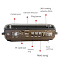 Miniatyrbild 5 av 5: Radio Handvev Kraftgenerering Solcellsladdning Trebands Bluetooth-kort MP3 Multifunktionsradio