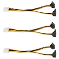 Miniatyrbild 5 av 8: 10 st SATA-strömkabeldelare 1 in 2 ut IDE-SATA-konverteringsdelare strömkabel för att tillhandahålla ström