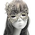 Miniatyrbilde 4 av 5: Blank Masken i Metall med Glitrende Rhinestones for Kvinner - Perfekt for Fest, Kveldsball og Ballarrangementer! (2 stk)