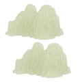 Miniatyrbilde 3 av 8: 2 stk. Grønn fluoritt mineral krystallprøve skrivebordssimulering superlysende dekorativ steinhage fiskebolle landskapsornament 02 stil