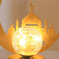 Miniatyrbilde 7 av 8: Dekorativ skrivebordslampe i LED, jernkunst, hullet ut, for høytider og styling