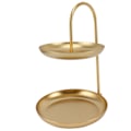 Miniatyrbillede 8 af 8: Dessertstativ Frugtstativ Rund 2 Lags Jern Displayholder til Fest Bryllup Fødselsdag Hjem Guld