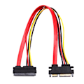 Pikkukuva 1 / 4: 30CM SATA 22pin uros naar vrouwelijke harde schijf data- en voedingsverlengkabel vrouwelijke en mannelijke data-comboconnector