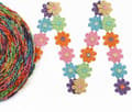 Färgglad Daisy Blomspets Dekoration Bröllop Stickning Broderad DIY