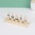 Miniatyrbild 3 av 4: Finger Ring Stativ Smyckesdisplayhållare Massivt Trä Vitrin 1 Stycke 17,8x3,1x2,3 Tum