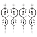 Miniatyrbillede 1 af 8: 2 par øreringe i legering med diamant, romantisk måne og stjerne, moderigtige smykker til kvinder og piger, tilbehør, sort