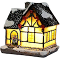 Miniatyrbillede 1 af 5: Julelandsby med huse og varmt gult lys i resin