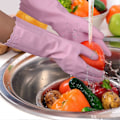 Miniatyrbild 3 av 5: 3 Par (Medium, Blå+Rosa+Vit) Återanvändbara Städhandskar - Latex Fria Köksstädhandskar med Bomullsfoder - Hushållsdiskhandskar, Halkfria