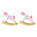 Miniatyrbilde 2 av 8: 2 stk gyngehestmodell plast simulering flott dekorasjon mini dukkehus gyngehest 1:12