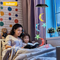 Miniatyrbild 2 av 5: Solcellsdrivna vindspel med färgbyte, måne- och stjärndesign, LED-dekorativ mobil, vattentäta utomhuslampor för trädgård och uteplats - Perfekt present till mamma