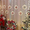 Miniatyrbild 4 av 5: Juldekoration för fönster med önskekula, blinkande LED-lykta, stjärnklar julgransljusslinga, USB-istappsljus