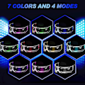 Miniatyrbilde 3 av 5: Dual Control LED Visor Briller - 2 Par, 7 Farger, 4 Moduser
