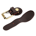 Miniatyrbillede 1 af 8: 1 stk. taske spænde lås ko split læder DIY håndlavet hardware tilbehør med bronze beslag (brun)