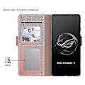 Pikkukuva 3 / 5: PU-nahkainen puhelinkotelo Asus Rog Phone 7:lle - Peilikorttipidike, puhelinjalusta, musta