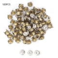 Pikkukuva 1 / 8: 100 kpl Cap Crystal Inlay Rapid Rivets Spots Studs Cap DIY Nahka-askartelukoristeluun