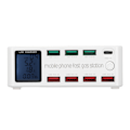 Miniatyrbillede 4 af 8: 100W 8-port USB-opladningsstation Multiport USB C-opladerstation med LCD-display til smartphones og tablets 100-240V WLX 818D EU-stik