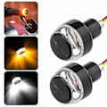 Miniatyrbilde 1 av 5: 12v Blinklys Motorsykkel Led Bar End Blinker For 22mm Styre Signal Lys Blinkende For Styre ZD L hvit til rød