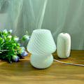Miniatyrbillede 3 af 5: Glas Svampe Sengelampe, Gennemsigtig Bordlampe Moderne Stribet Glas Sengelamper Skrivebord Hvirvel Lys, Til Boligindretning