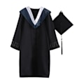Miniatyrbild 1 av 5: Vacker Vit Examenklänning Set för Fotografering - Elegant Fint Stickad Polyester Uniform