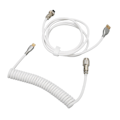 Pikkukuva 6 / 8: Mekaaninen näppäimistön kaapeli Double Sleeve Custom Kelattu irrotettavalla metallilla Aviation USB C - USB A Keyboard Aviation -liitin Valkoinen