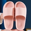Miniatyrbillede 7 af 8: Badeværelses Tøfler Anti Slip Blød Tyk Sål Integreret Letvægt Hjemmetøfler Pink 38 39 (24cm/9.4in)