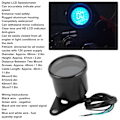 Miniatyrbillede 4 af 6: Motorcykel Multifunktionelt Måler Tachometer Odometer Brændstofmåler Speedometer 12V Universal (Sort)
