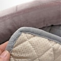 Miniatyrbillede 5 af 5: Fløjls kæledyrs sofa seng - Medium størrelse, skridsikker og vandtæt, med 3-sidede puder - Ideel møbelbeskyttelse til kæledyr 90X120CM GRÅ LILLA
